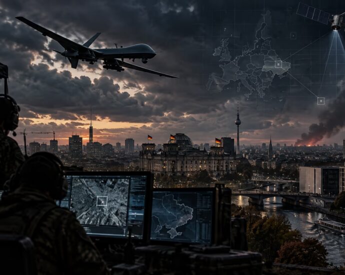 UN-Klausel: Feindstaat Deutschland? Drohnen, Satellitendaten – Krieg? | Symbolbild KI-generiert © 2026 EMH AG JS by OpenAI 5.5